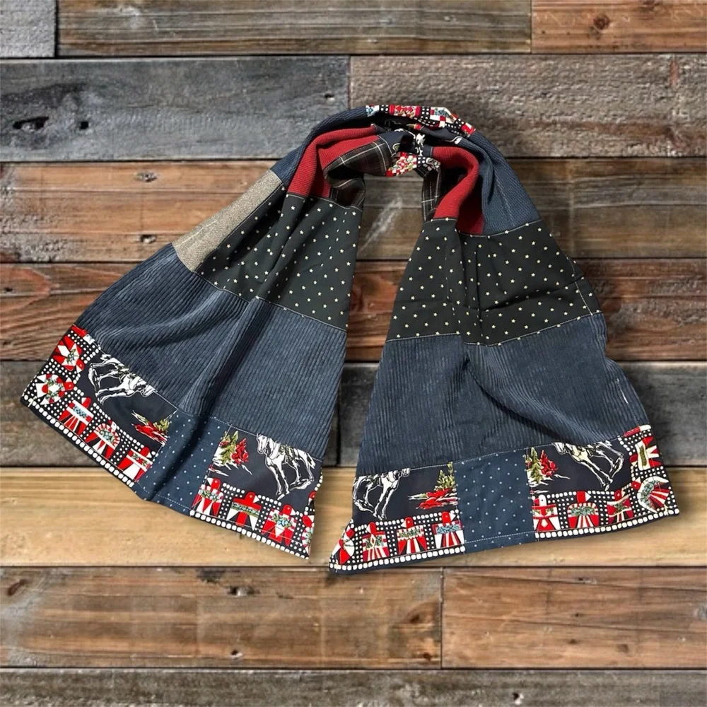CUSTOM RRL/ RL PATCHWORK SCARF (100% UPCYCLED RALPH LAUREN FABRICS)- 1 OF A KIND